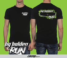 Load image into Gallery viewer, MENS HQ RUN COLOUR GRILL ON BLACK TSHIRT
