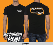 Load image into Gallery viewer, MENS HQ RUN COLOUR GRILL ON BLACK TSHIRT
