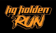 Load image into Gallery viewer, MENS HQ HOLDEN RUN BLACK TSHIRT- COLOUR FONT OPTIONS.
