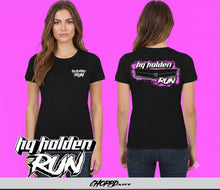 Load image into Gallery viewer, LADIES HQ RUN COLOUR GRILL BLACK TSHIRT
