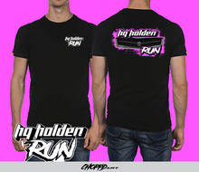 Load image into Gallery viewer, MENS HQ RUN COLOUR GRILL ON BLACK TSHIRT
