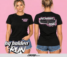 Load image into Gallery viewer, LADIES HQ RUN COLOUR GRILL BLACK TSHIRT

