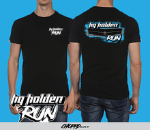Load image into Gallery viewer, MENS HQ RUN COLOUR GRILL ON BLACK TSHIRT
