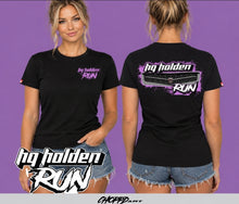 Load image into Gallery viewer, LADIES HQ RUN COLOUR GRILL BLACK TSHIRT
