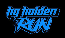 Load image into Gallery viewer, MENS HQ HOLDEN RUN BLACK TSHIRT- COLOUR FONT OPTIONS.
