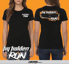 Load image into Gallery viewer, LADIES HQ RUN COLOUR GRILL BLACK TSHIRT
