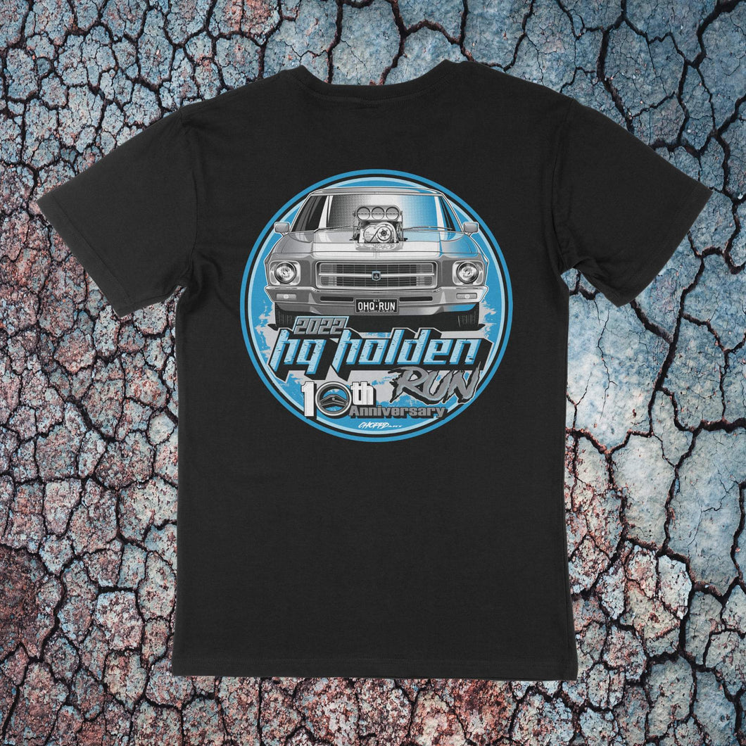 2022 HQ holden Run BLUE and GREY Round logo shirt